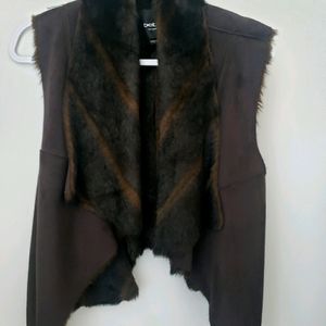 Bebe Women's brown faux fur vest